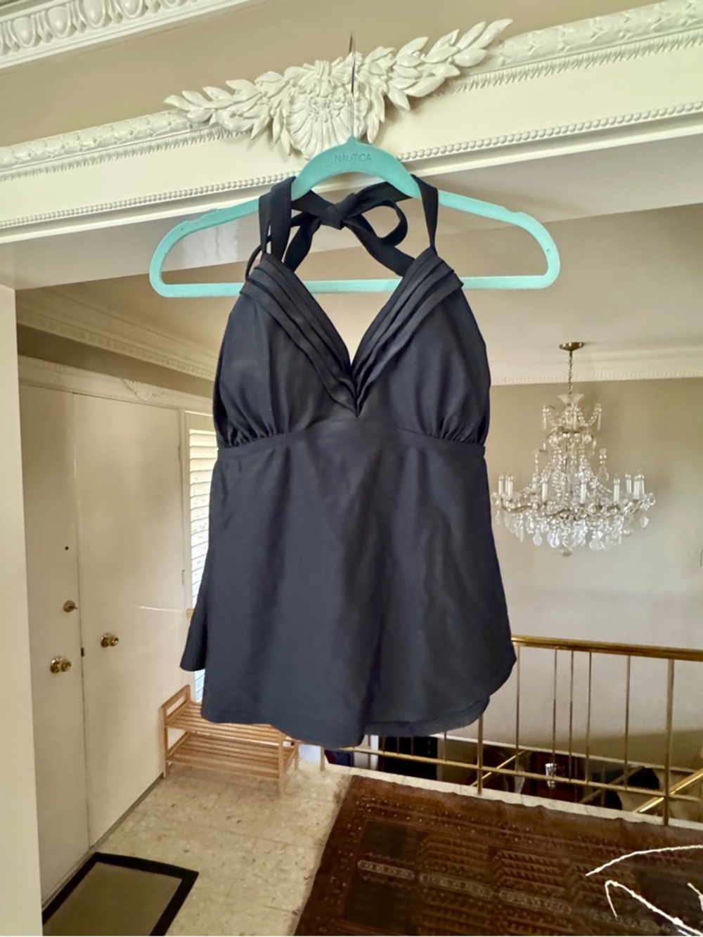 Merona Black Halter-Style Swimdress with Ties